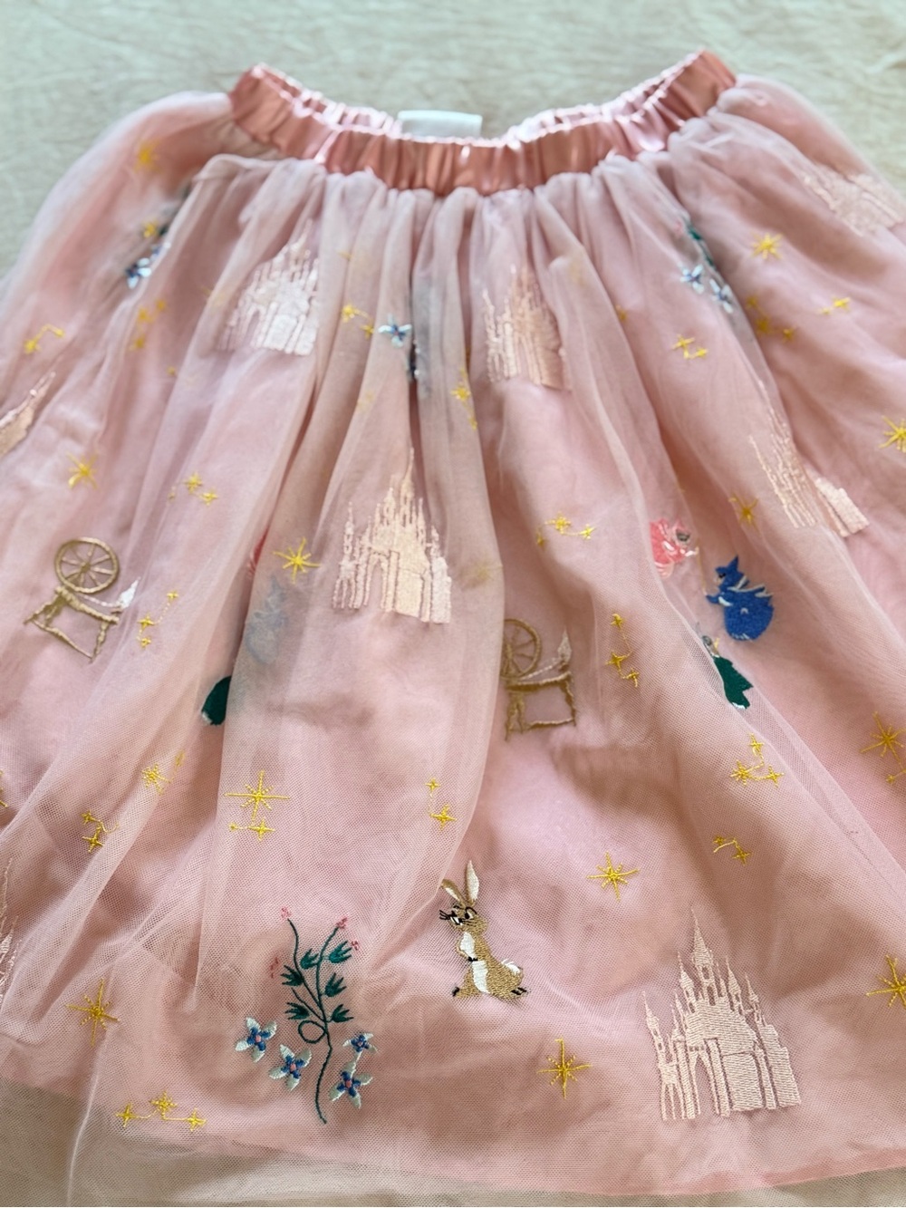 Disney Pink Embroidered Tulle Skirt